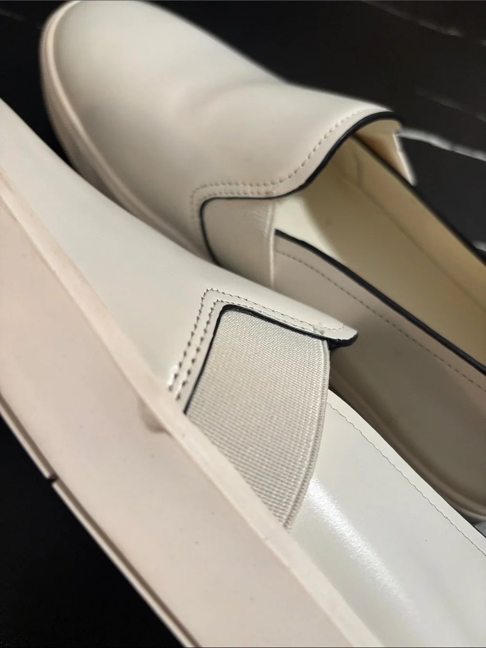 Vince Cream Leather Slip-On Loafers